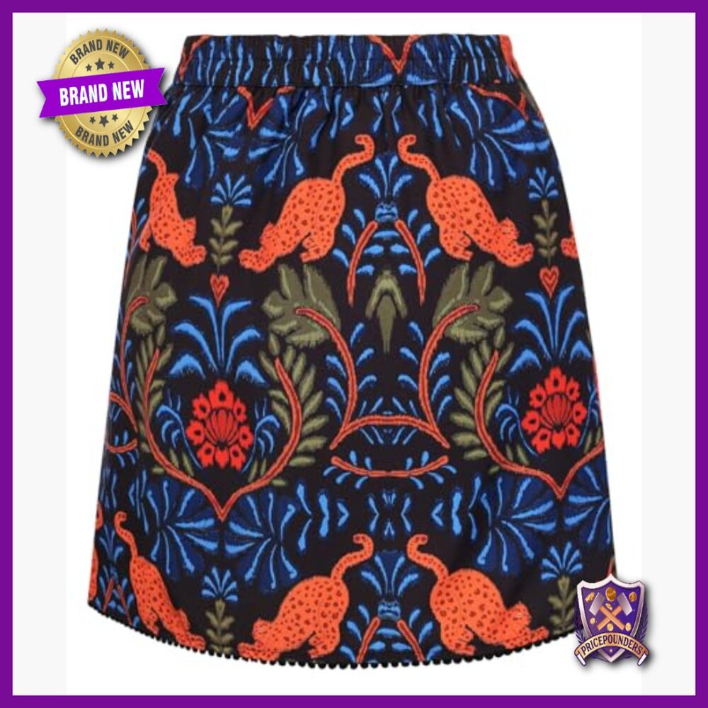Floral Wrap Mini Skirt High Waisted Elastic Summer Beach Boho - Picture 3 of 7